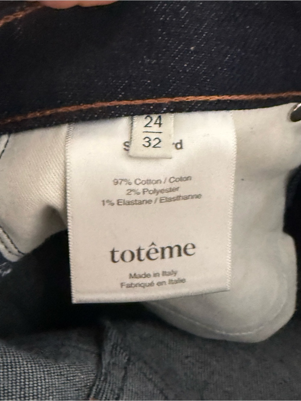 Toteme Dark Blue High-Rise Straight-Leg Jeans - Picture 5 of 5
